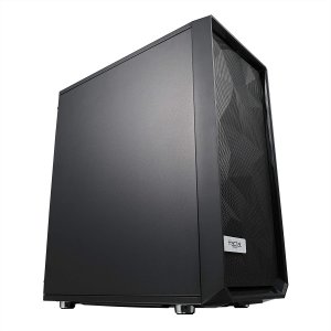 Fractal Design Meshify C - Caja compacta de torre media para computadora - Diseño ATX abierto - Flujo de aire / enfriamiento de alto rendimiento - 2 ventiladores incluidos - Cubierta de la fuente de alimentación - Interior modular - Preparado para refrigeración por agua - USB3.0 - Negro