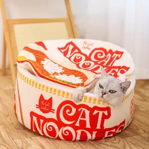 Cama Cueva ( Cat Noodle ) para Gatos de Felpa Suave: Refugio Acogedor para tu Mascota Tallas M y L
