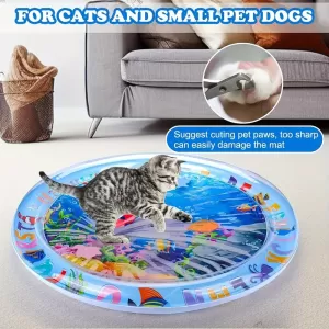 Alfombra de Juego Interactiva para Gatos con Diseño de Peces Flotantes – PVC Duradero y Sin Baterías