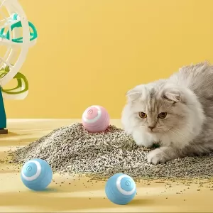 Juguete Interactivo para Gatos - Bola Rodante Automática con Diseño Divertido, Recargable por USB y Batería de Litio de Bajo Voltaje