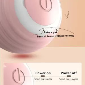 Juguete Interactivo para Gatos - Bola Rodante Automática con Diseño Divertido, Recargable por USB y Batería de Litio de Bajo Voltaje