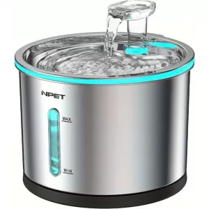 Fuente de Agua Automática para Gatos de Acero Inoxidable, Ultra Silenciosa y Fácil de Limpiar