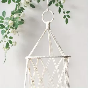 Cama Colgante de Macramé para Gatos - Hamaca Bohemia Tejida a Mano Ideal para Gatos de Interior