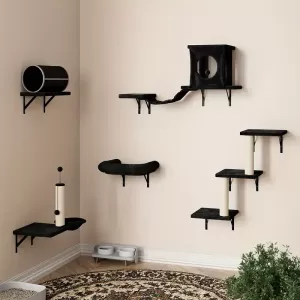 Torre Multi-Nivel para Gatos con Casa, Puente, Túnel y Hamaca - Espacio de Lujo para Gatos de Interior