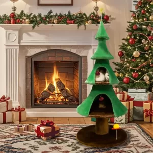 Árbol de Navidad para Gatos de 60 Pulgadas - Torre Multi-nivel con Apartamentos y Camas Espaciosas