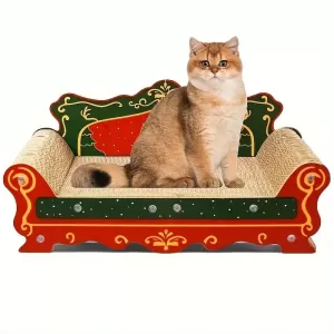 Sofá Rascador para Gatos con Diseño Navideño: Descanso y Diversión para tu Felino
