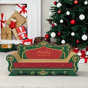 Sofá Rascador para Gatos con Diseño Navideño: Descanso y Diversión para tu Felino