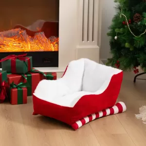 Cama Navideña para Mascotas en Forma de Trineo: Comodidad y Estilo Festivo para tu Gato