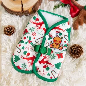 Chaleco Navideño para Gatos: Diseño 3D de Muñeco de Nieve con Forro de Felpa