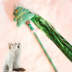 Varita de Juguete Navideño para Gatos con Diseños de Dibujos Animados