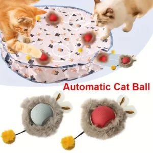 Set de Juguetes para Gatos con Pelota Activada por Movimiento y Bolsa Interactiva – Diversión sin Límites