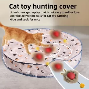Set de Juguetes para Gatos con Pelota Activada por Movimiento y Bolsa Interactiva – Diversión sin Límites