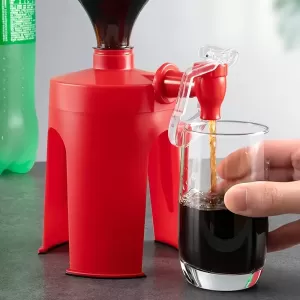Dispensador de Bebidas de Botella de Soda de Plástico Rojo: Sirve tus Refrescos con Facilidad y Estilo