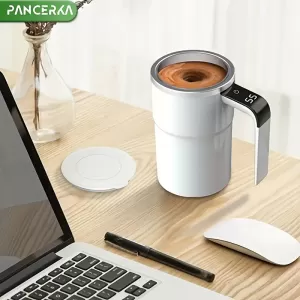 Automatic Magnetic Self-Stirring Coffee Cup with Temperature Display – Your Ultimate Travel Companion for Perfectly Mixed Beverages