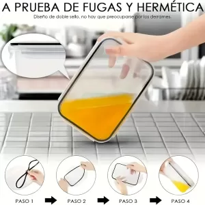 Juego de 48 Contenedores de Almacenamiento de Alimentos de Polipropileno - Tapas Herméticas de Ala de Gaviota, Aptos para Microondas y Lavavajillas, Incluye Etiquetas y Marcador - Contenedores Apilables para Organización de Cocina y Despensa