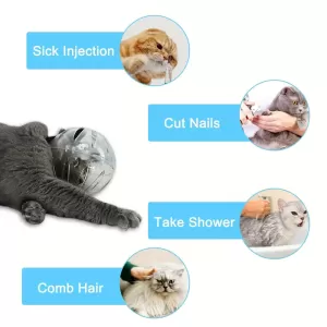 Anti-Bite Cat Helmet and Boots – Breathable Hood with Paw Covers, Anti-Licking and Scratch Protection for Grooming, Bathing, and More