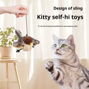 Interactive Plush Cat Toy with Realistic Bird Sound – USB Rechargeable, Remote Control – Perfect Gift for Cats for Halloween, Christmas, and All-Year Fun!