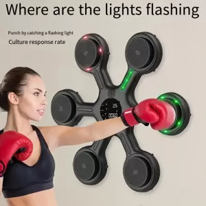 Smart Boxing Trainer with LED Lights – USB Charging Wall-Mounted Electronic Boxing Machine – Perfect for Home Workouts, Reflex Training, and Stress Relief