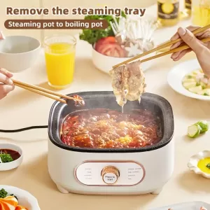 Multi-Functional Stainless Steel Steamer - Healthy Cooking with 3 Stackable Tiers and Warming Tray