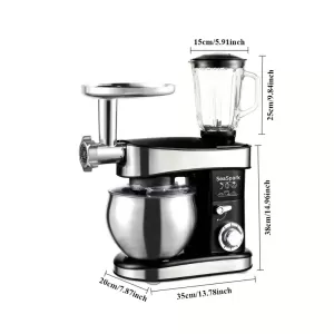 -in-1 Multi-Functional Mixer - Powerful Kitchen Mixer with 6 Speeds, Anti-Slip Base, and Accessories for Dough, Beating, Whisking, and Juicing