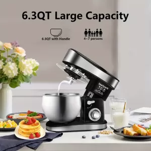 -in-1 Multi-Functional Mixer - Powerful Kitchen Mixer with 6 Speeds, Anti-Slip Base, and Accessories for Dough, Beating, Whisking, and Juicing
