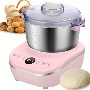 Electric Dough Maker with Ferment Function - Stainless Steel Kitchen Mixer for Bread, Pizza, Pastry, and More
