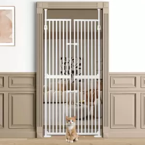 Extra Tall Cat Safety Gate with Auto-Close and Pressure-Mounted Installation