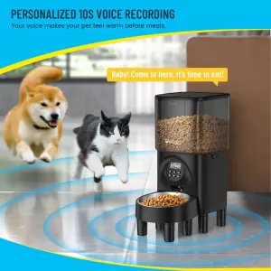 Smart Automatic Cat Feeder with Stainless Steel Bowl, Voice Recorder & Timed Food Dispenser – 4.5L Large Capacity Pet Feeder