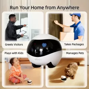 Smart Movable Home Security Camera Robot with 1080P HD, Night Vision, Auto-Charging, and Two-Way Audio