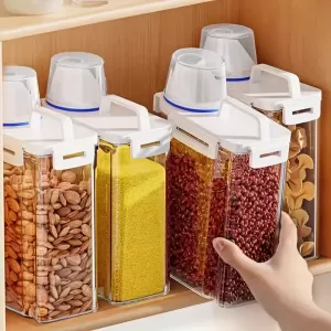4-Piece Airtight Food Storage Containers - Insect-Proof, BPA-Free, Moisture & Leak-Resistant, Stackable Kitchen Organizer