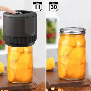 USB Powered Electric Mason Jar Vacuum Sealer - Smart Portable Sealer Machine with Plastic Lids for Regular & Wide Mouth Jars