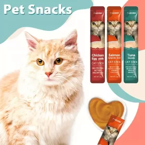 60-Piece Lickable Wet Cat Treats - Flavor-Squeezable Soft Snacks for Cats, Healthy Puree Liquid Cat Treats