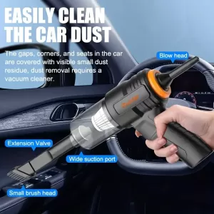 3-in-1 Portable Cordless Handheld Vacuum Cleaner – Cyclone Suction, Wireless, Rechargeable for Cars, Offices, and Homes