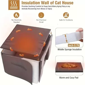 Refugio Térmico para Gatos de Exterior - Casa Aislada y Cálida para el Invierno