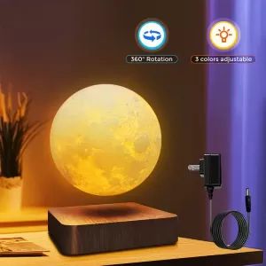 Magnetic Floating Moon Lamp - 3 Color Modes, Unique Tech Gadget for Home & Office Decor