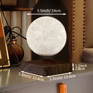 Magnetic Floating Moon Lamp - 3 Color Modes, Unique Tech Gadget for Home & Office Decor