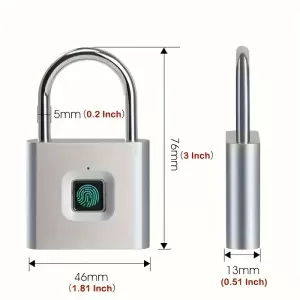 Mini Smart Fingerprint Padlock – USB Rechargeable Biometric Security Lock
