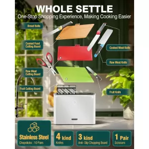 Smart Cutting Board Set with Self-Cleaning Technology – Complete Kitchen Solution