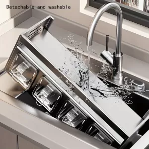 Easy-Install Aluminum Spice Organizer Set - No-Drill Wall-Mounted Storage for Kitchen and Dining