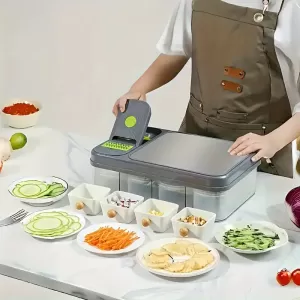 22-in-1 Multifunctional Vegetable and Fruit Slicer with Container – Your Essential Kitchen Gadget