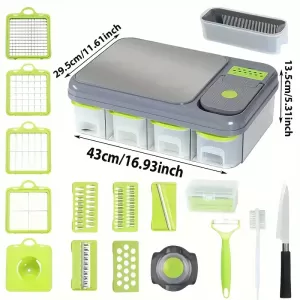 22-in-1 Multifunctional Vegetable and Fruit Slicer with Container – Your Essential Kitchen Gadget