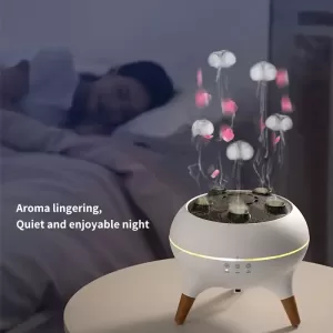 Humidificador y Máquina de Aromaterapia con Luz Dinámica de Medusas - Accesorio Decorativo para Escritorio con Control Remoto