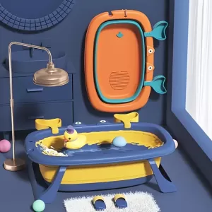 Tina de Baño Portátil para Mascotas - Plegable, Resistente y Fácil de Limpiar para Perros y Gatos Pequeños