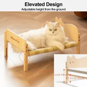 Hamaca Elevada para Gatos y Perros Pequeños – Cama Portátil y Removible para Interiores, Ideal para Mascotas Activas