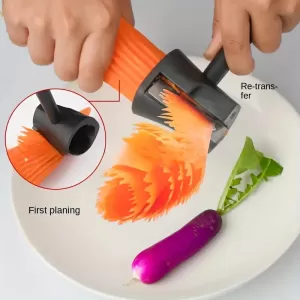 Cortador Espiral Multifuncional de Acero Inoxidable – Pelador, Cortador y Cuchillo Decorativo para Frutas y Verduras