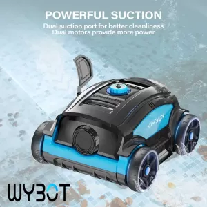 Robot Limpia Piscinas Inalámbrico - Potente Aspiradora Automática con 120 Minutos de Autonomía para Piscinas de Hasta 1300 Pies Cuadrados