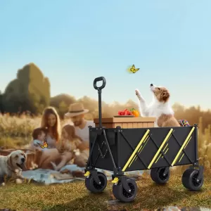 Heavy-Duty Foldable Pet Transporter Cart with All-Terrain Wheels - Ideal for Pets and Multipurpose Use