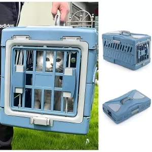 Durable Foldable Pet Carrier with Hard Sides: Travel Comfort for Your Furry Friend