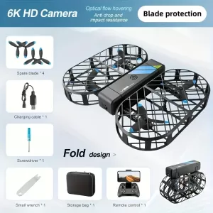 Foldable Drone with Optical Flow Positioning, Dual Batteries, Perfect for Aerial Photography and Beginners