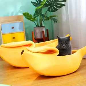 Cozy Banana-Shaped Cat Bed – The Ultimate Comfy Hideout for Your Pet! XL